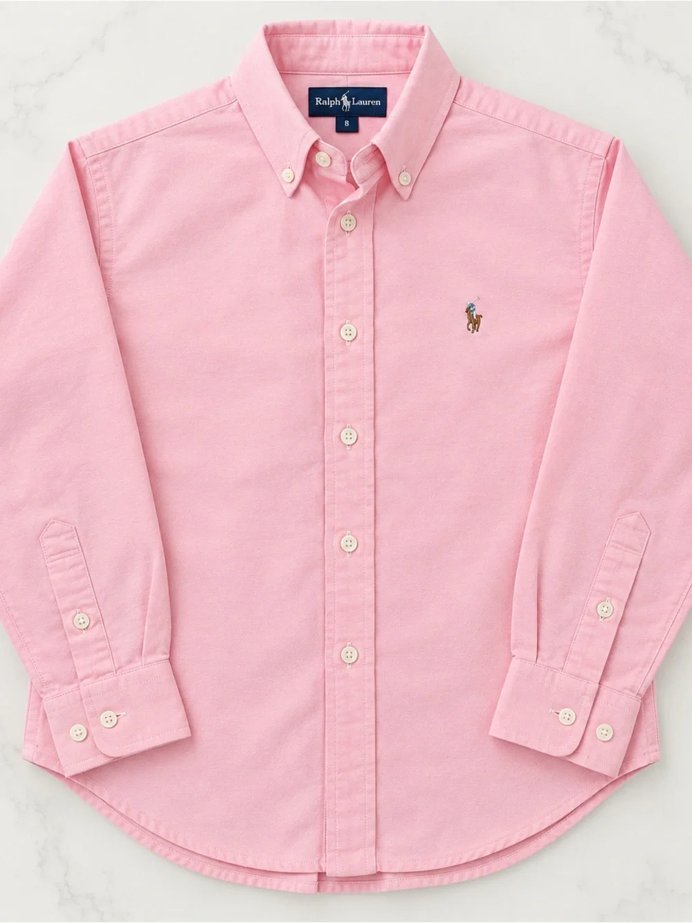 EUC Ralph Lauren Boys’ Classic Oxford Button-Down Shirt - Light Pink